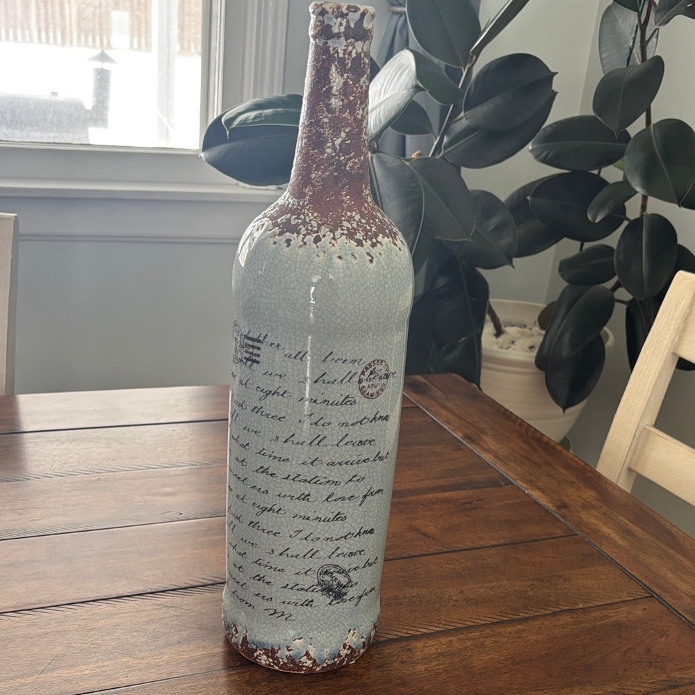Vintage-Inspired Blue Decorative Bottle